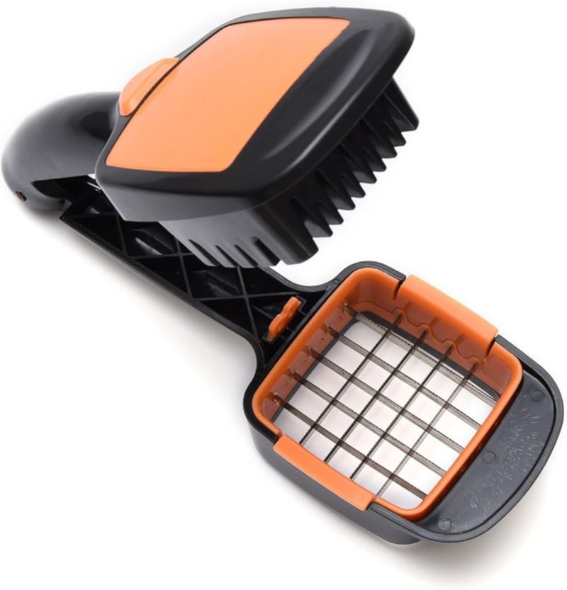 Portable Vegetable & Fruit Dicer with 5 Sharp Steel Blades â€“ Efficient Manual Chopper for Uniform Cuts, Quick Cooking, Healthy Meals & Easy On-the-Go Food Preparation